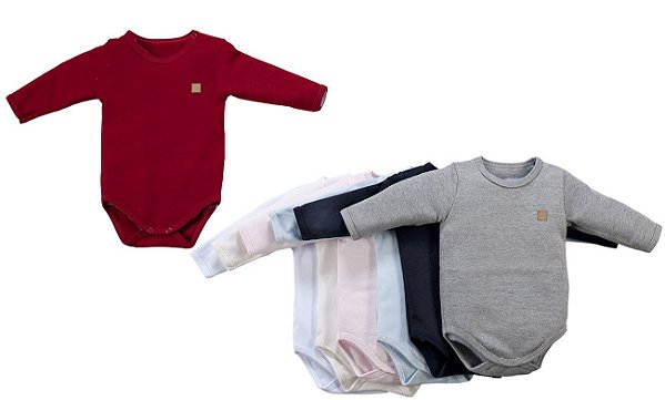 Body Manga Longa Grow Up Marinho