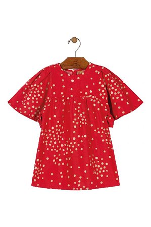 Vestido Up Baby Poá Vermelho