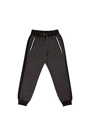 Calça Moletom Biogas Junior Faixa Lateral Preta