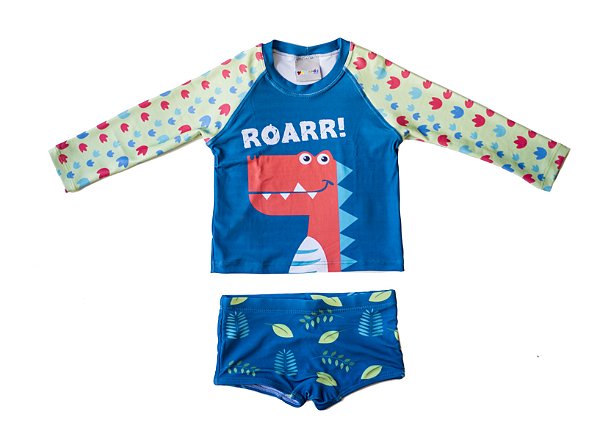 Conjunto Sunga e Camiseta Solar Panda Pool Dino