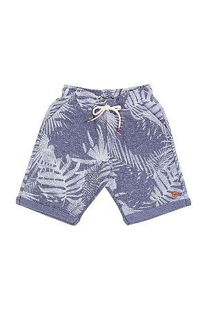 Bermuda Moletom Biogás Jr Folhagem Azul