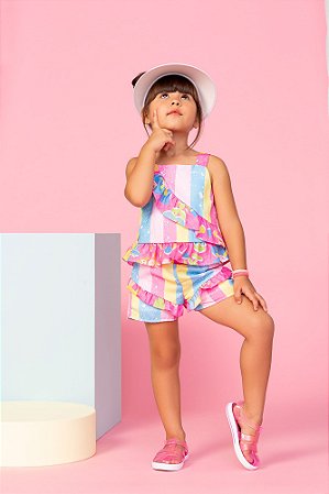 Conjunto Málagah Babado Arco Íris