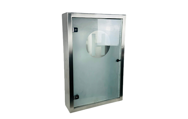 Caixa de Hidrante Inox Sobrepor com Porta de Vidro - 90x60x17cm