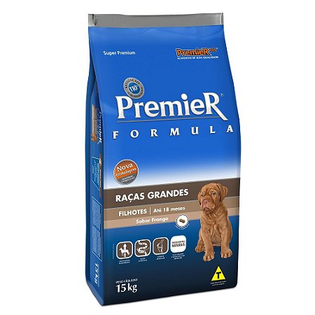 Ração premier super premium raças grandes filhotes 15kg