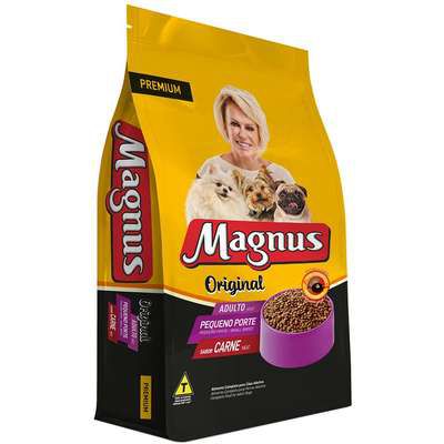 Ração Magnus original adulto pequeno porte sabor carne 15kg