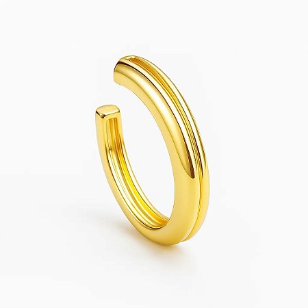 Piercing liso folheado a ouro 18k