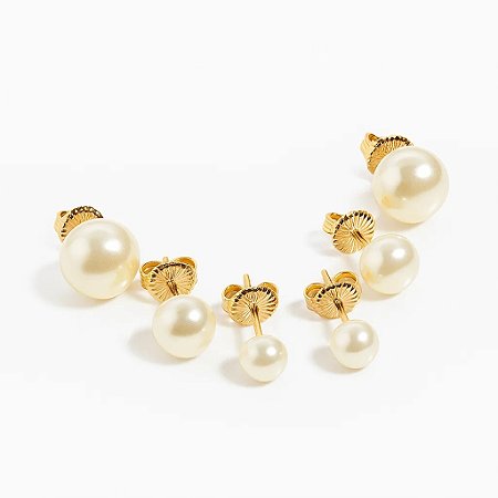 Mix de Brincos de Pérola folheado em ouro 18k
