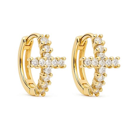 Argolinha Cravejada com Zircônias Folheada a ouro 18k