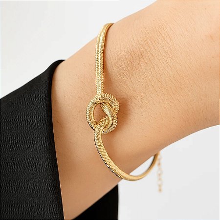Pulseira Nó Orgânico Banhada a Ouro 18K