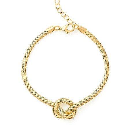 Pulseira Nó Orgânico Banhada a Ouro 18K