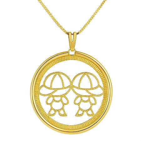 Pingente Meninos Banhado em Ouro 18k