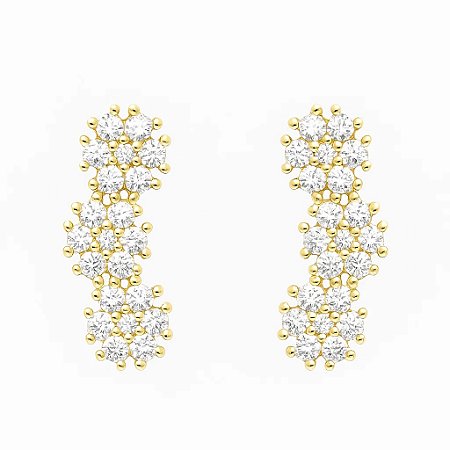 Brinco Encanto Banhado em ouro 18k com Zircônias