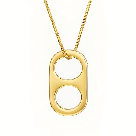 Colar de corrente com lacre banhado em ouro 18k