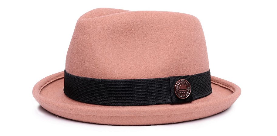 Chapéu Fedora 5cm 100% Lã Bege Faixa Preta - Coleção Clássico