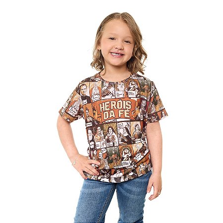 Camiseta Menina ou Menino Heróis da Fé - Todos os Santos