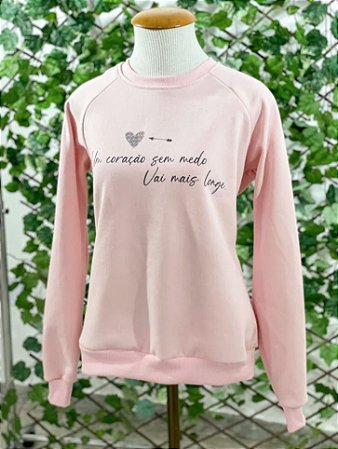 Moletom Raglan Um Coração sem medo Vai mais longe - Conforto Máximo para o Dia a Dia