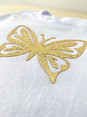 T-shirt Borboleta Aplicação