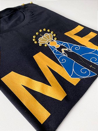 T-shirt Mãe Nossa Senhora Aparecida - Com Pérolas - Elegância, Conforto e Qualidade Superior