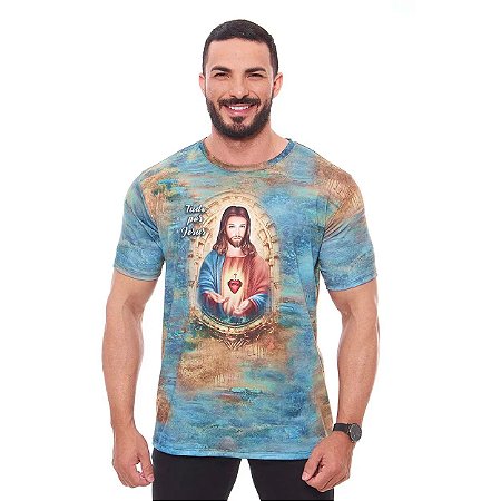 Camiseta Sagrado e Imaculado Coração de Jesus e Maria