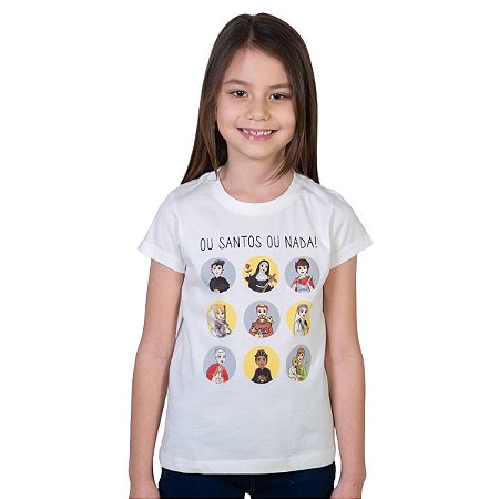 Baby Look Infantil Ou Santos Ou Nada