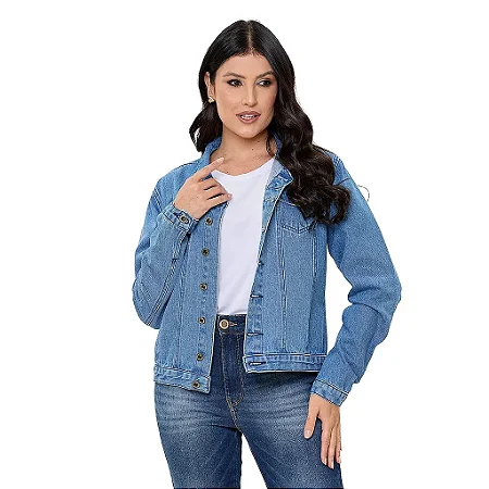 Jaqueta Feminina Jeans Medalha Nossa Senhora Das Graças