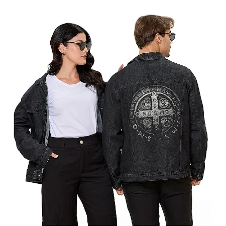 Jaqueta Masculina Feminina Unissex Jeans Medalha São Bento