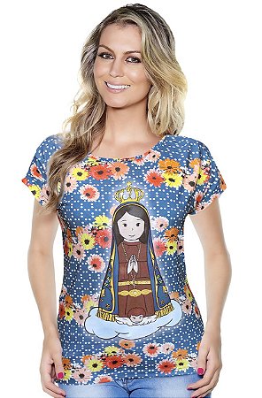 Baby Look Nsra Aparecida Florida - Leve e Moderna