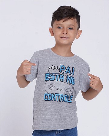 Camiseta Infantil Meu Pai está no Controle