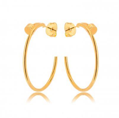 Brinco Argola Banhado ouro 18k  Prego Liso