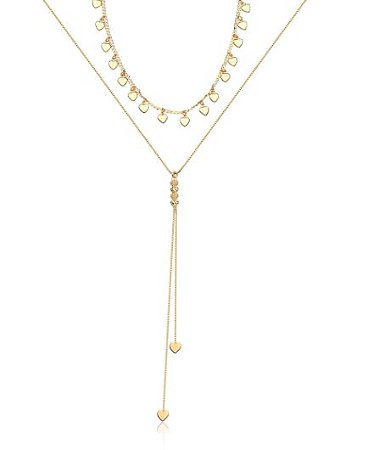 Choker Banhada ouro 18k duplo com gravata