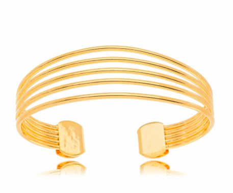 Bracelete banhado ouro 18k Fileiras Liso