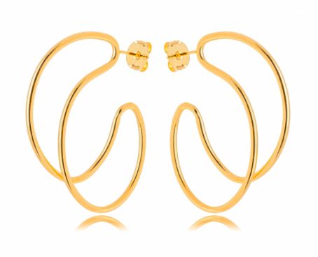 Brinco Banhado ouro 18k Aro Liso