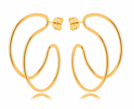 Brinco Banhado ouro 18k aro Liso