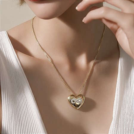 COLAR DOURADO CORAÇÃO INFINITO