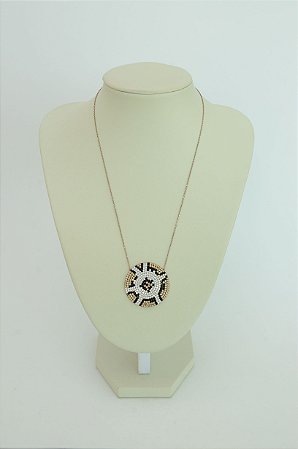 COLAR MANDALA REDONDA GRANDE ROSÉ