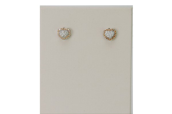 BRINCO PEQUENO CORAÇÃO DE RÓDIO BRANCO COM ZIRCONIAS MICRO CRAVEJADAS