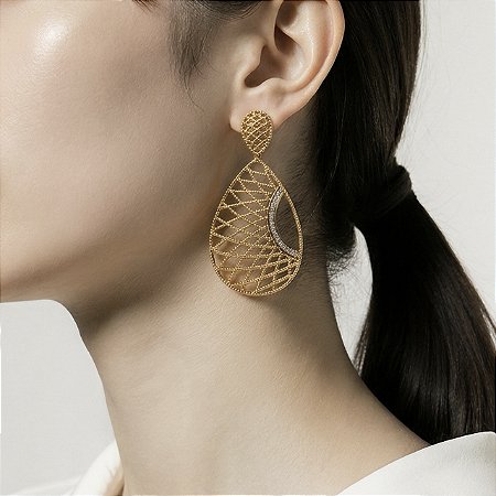 BRINCO FOLHEADO OURO 18K GRANDE