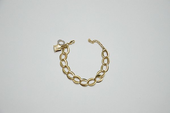 PULSEIRA  FOLHEADA OURO 18K ELOS FORMATO CONCHA