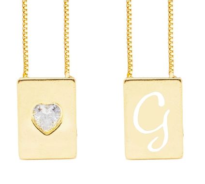 COLAR ESCAPULARIO LETRA G FOLHEADO EM OURO 18 K