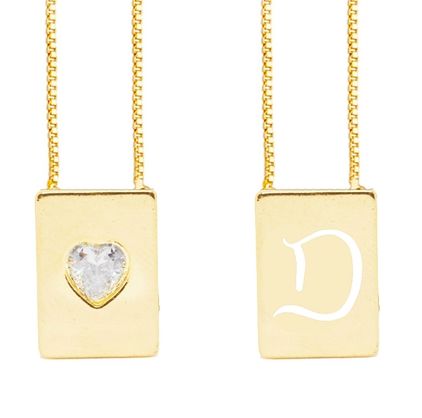 COLAR ESCAPULARIO LETRA D FOLHEADO EM OURO 18 K