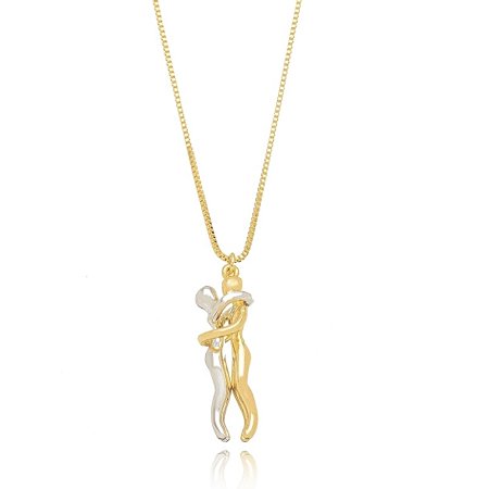 Colar Banhado ouro 18k casal bicolor