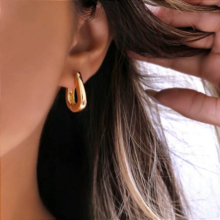 Brinco Banhado Ouro 18K  Argola Lisa