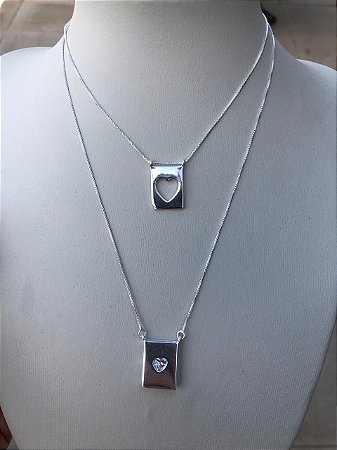 COLAR ESCAPULARIO CORAÇÃO EM PRATA 925