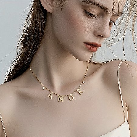 Colar Banhado Ouro 18K Amor