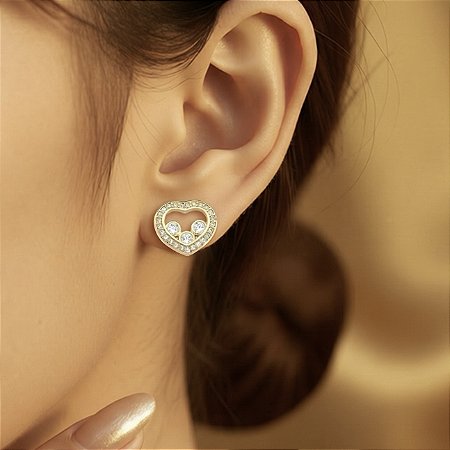 Brinco Banhado Ouro 18K Coração Pequeno