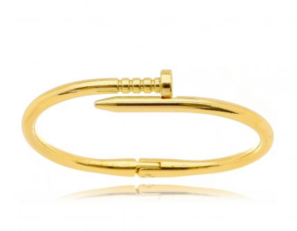 Bracelete banhado ouro 18k liso prego