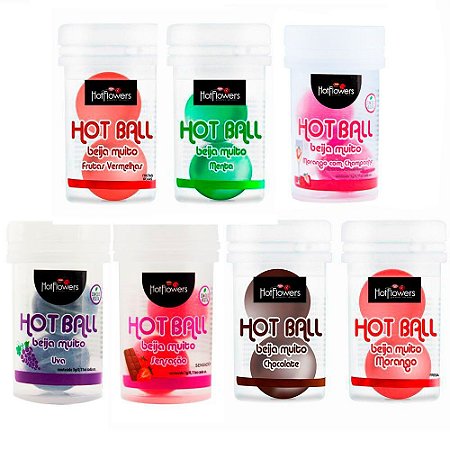 Bolinha Íntima Beijável Lubrificante Excitante e Explosiva Hot Ball Beija Muito Hot Flowers Sex Shop