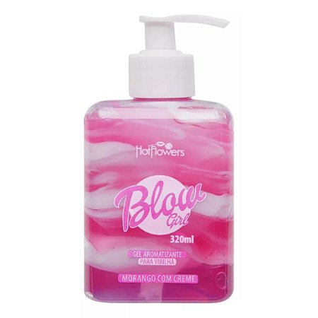 Blow Girl Creme Gel Hidratante Beijavel Corpo e virilha HotFlowers Toque Aveludado Morango