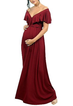 vestido gestante marsala