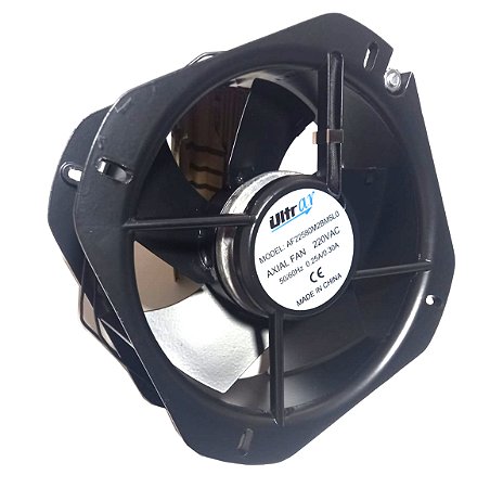COOLER 220V 225X225X80 ROLAMENTO MOD AF22580M2BM5L0 0.25 AMP - 55 WATTS - 2680 RPM ULTRAR 2 FIOS / SEM CONECTOR COM CAPACITOR